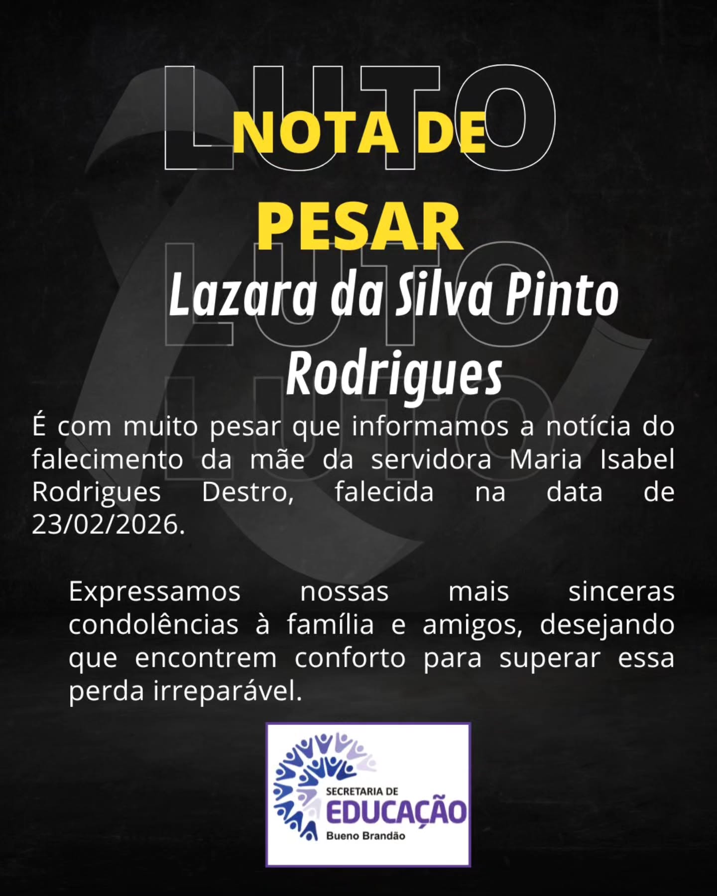 Postagem feita no Instagram da Prefeitura