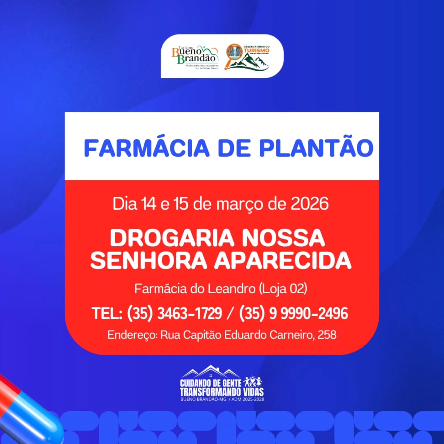 Postagem feita no Instagram da Prefeitura