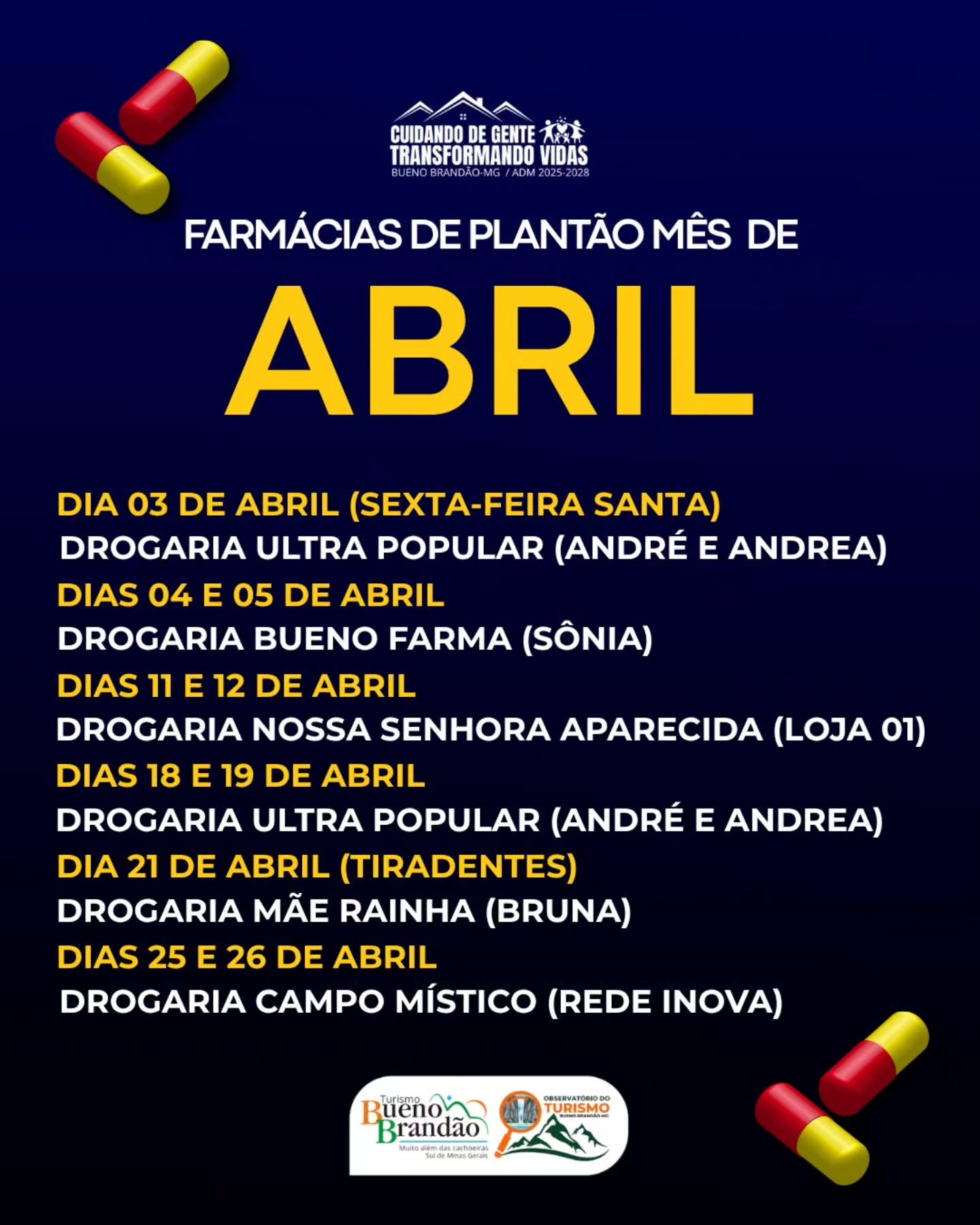 Postagem feita no Instagram da Prefeitura