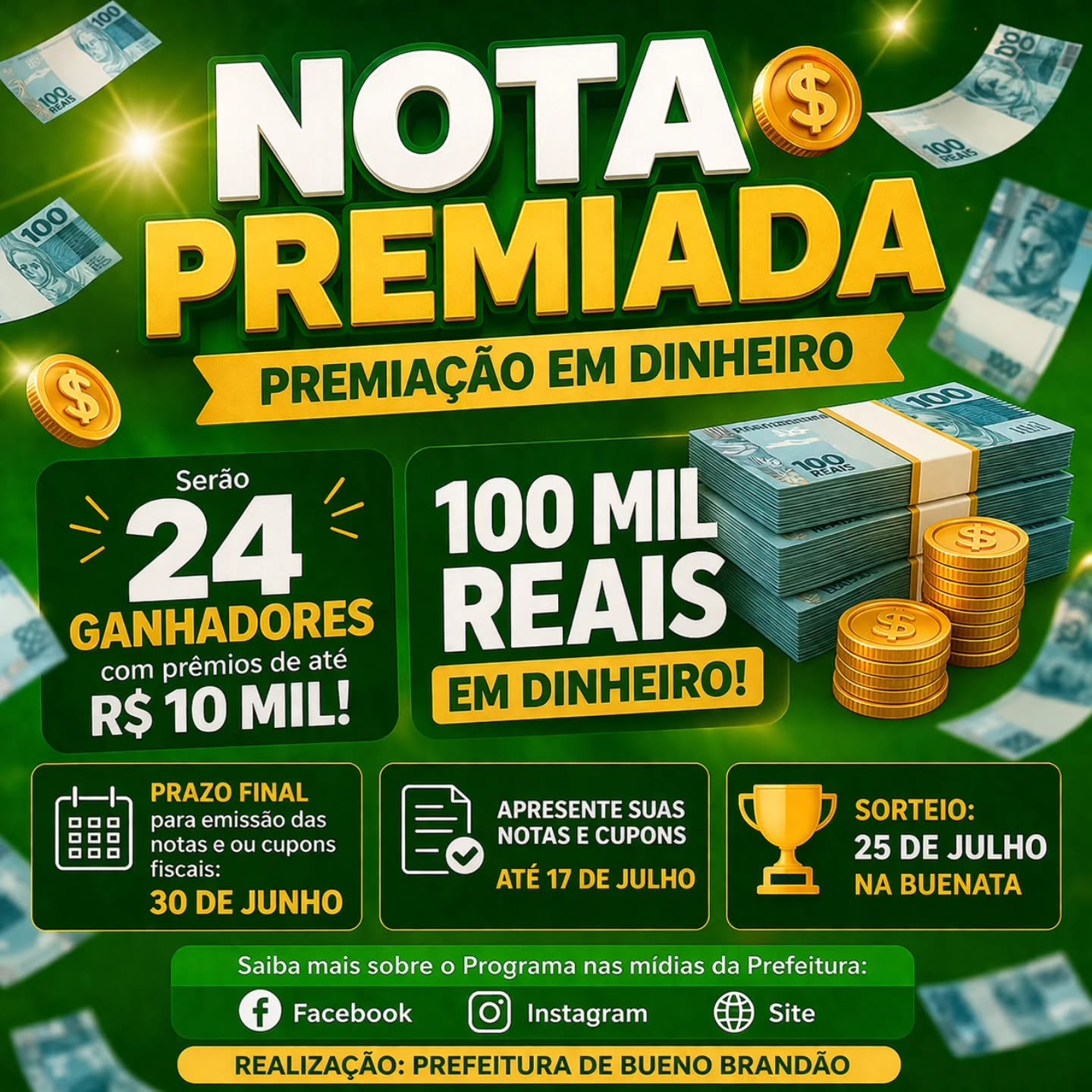 Postagem feita no Instagram da Prefeitura