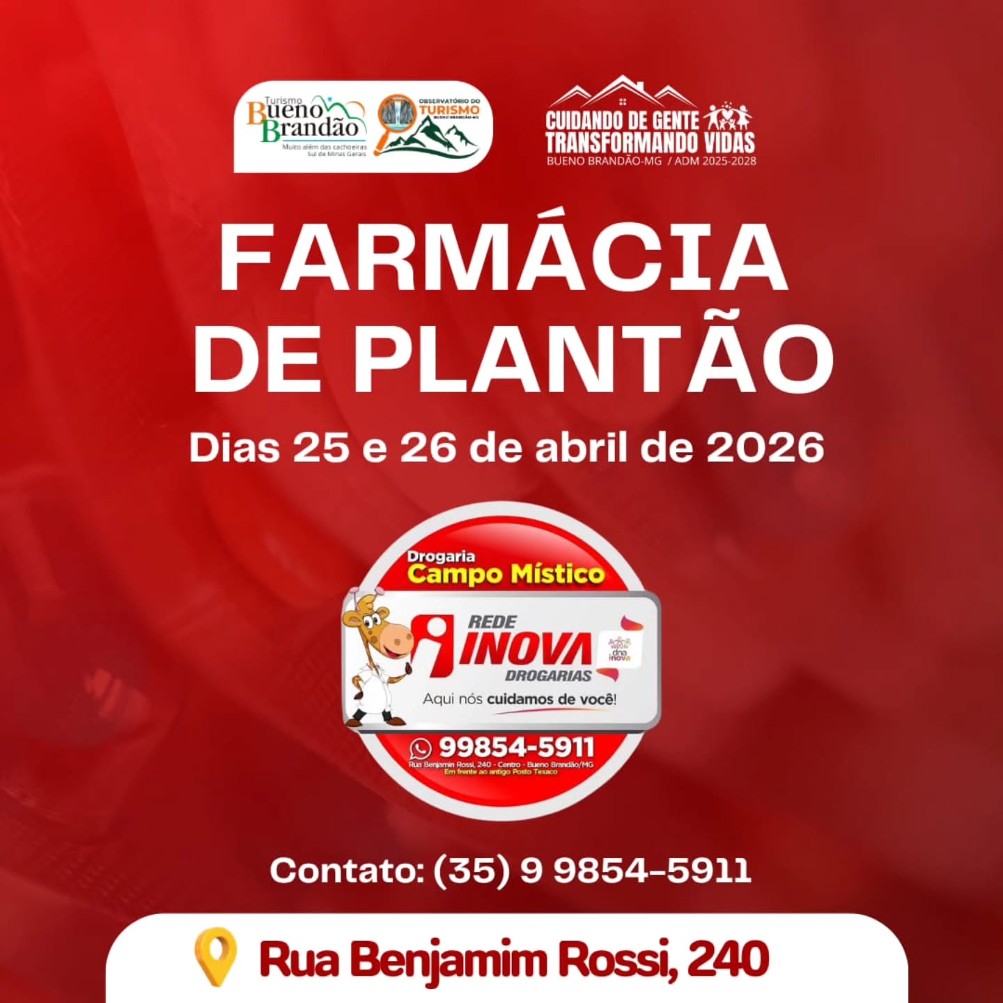 Postagem feita no Instagram da Prefeitura