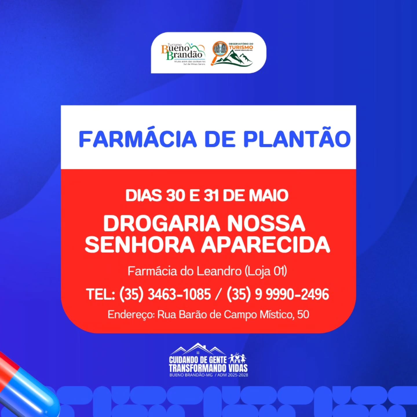 Postagem feita no Instagram da Prefeitura