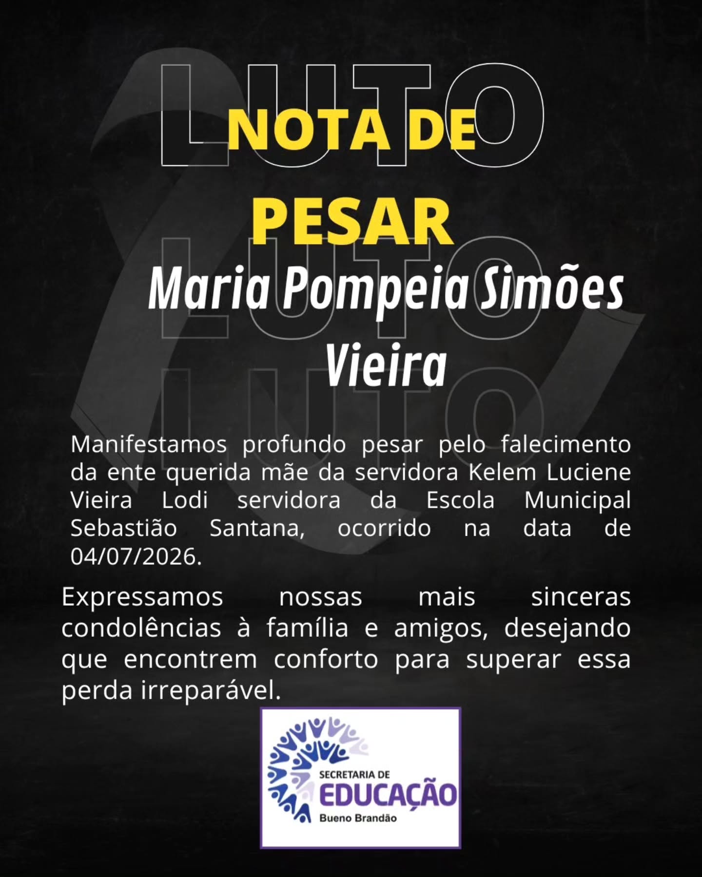 Postagem feita no Instagram da Prefeitura