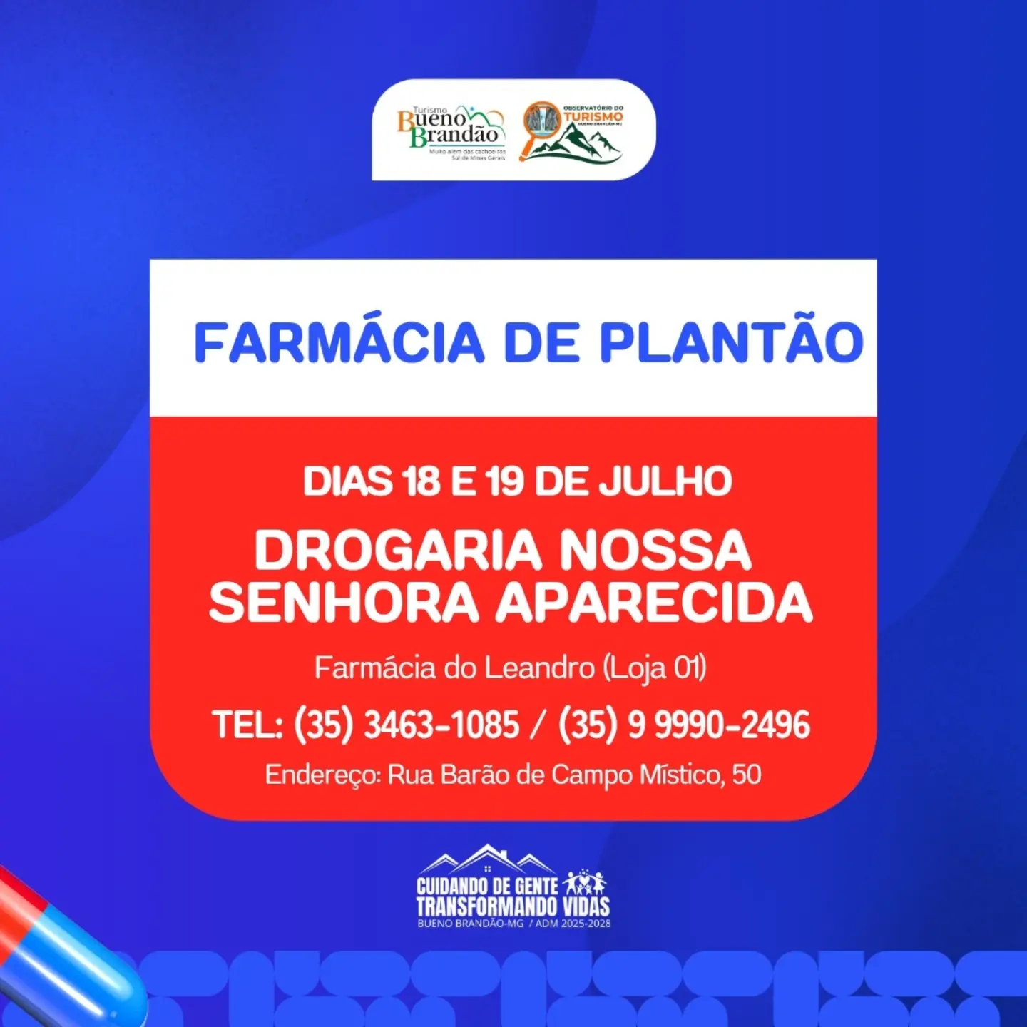 Postagem feita no Instagram da Prefeitura