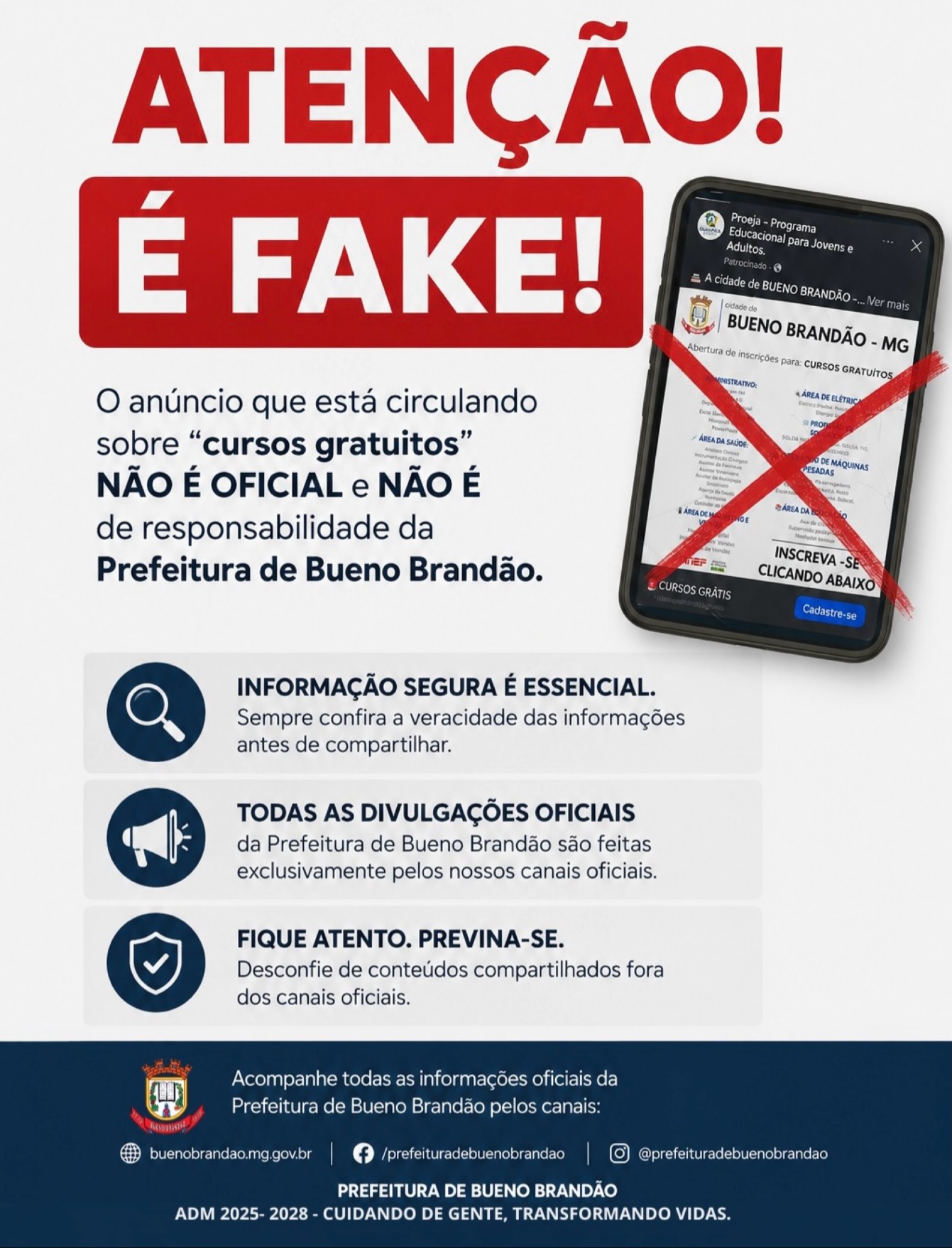 Postagem feita no Instagram da Prefeitura