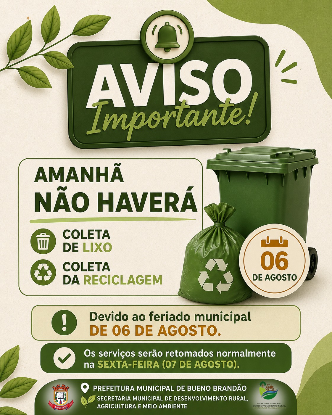 Postagem feita no Instagram da Prefeitura
