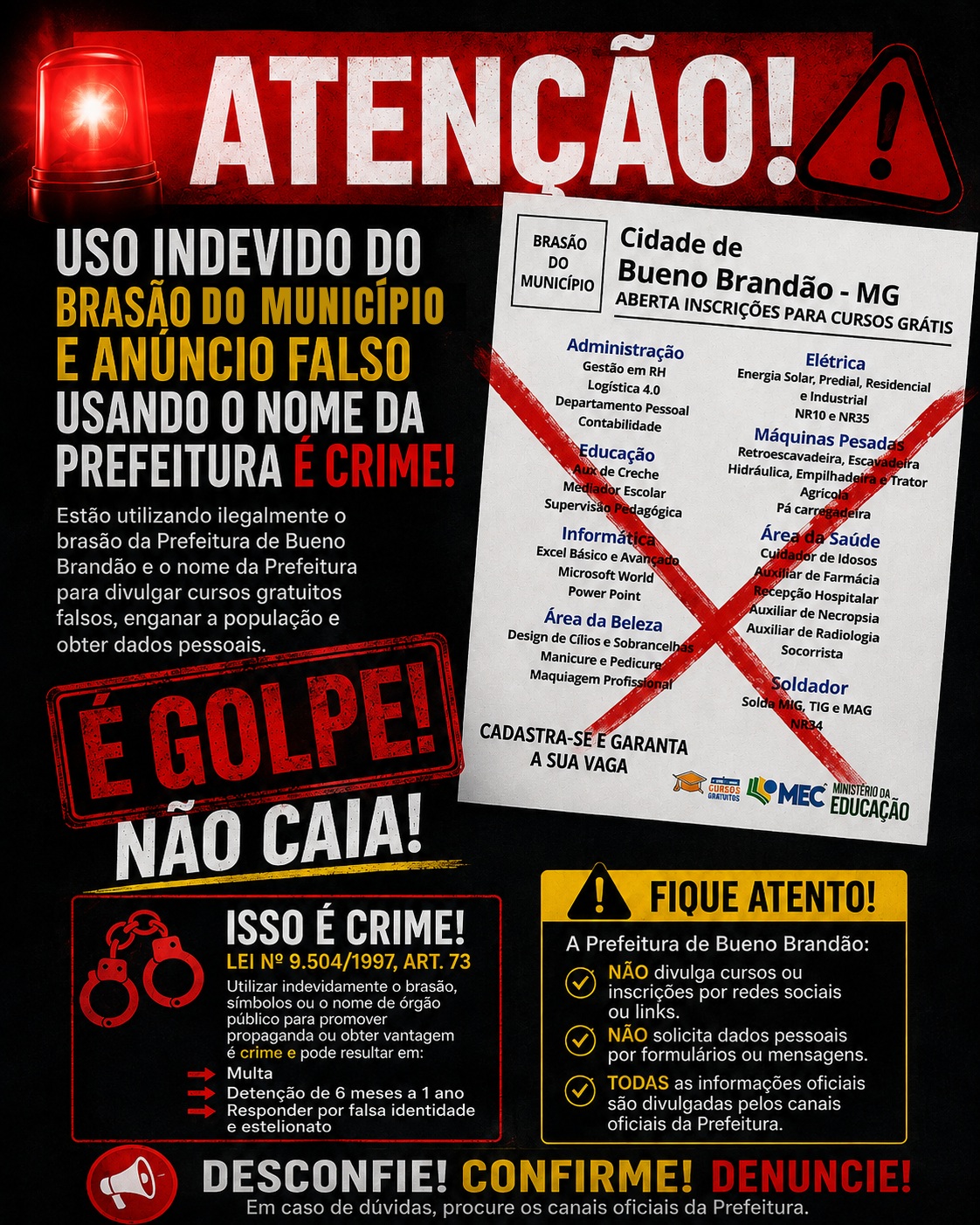 Postagem feita no Instagram da Prefeitura