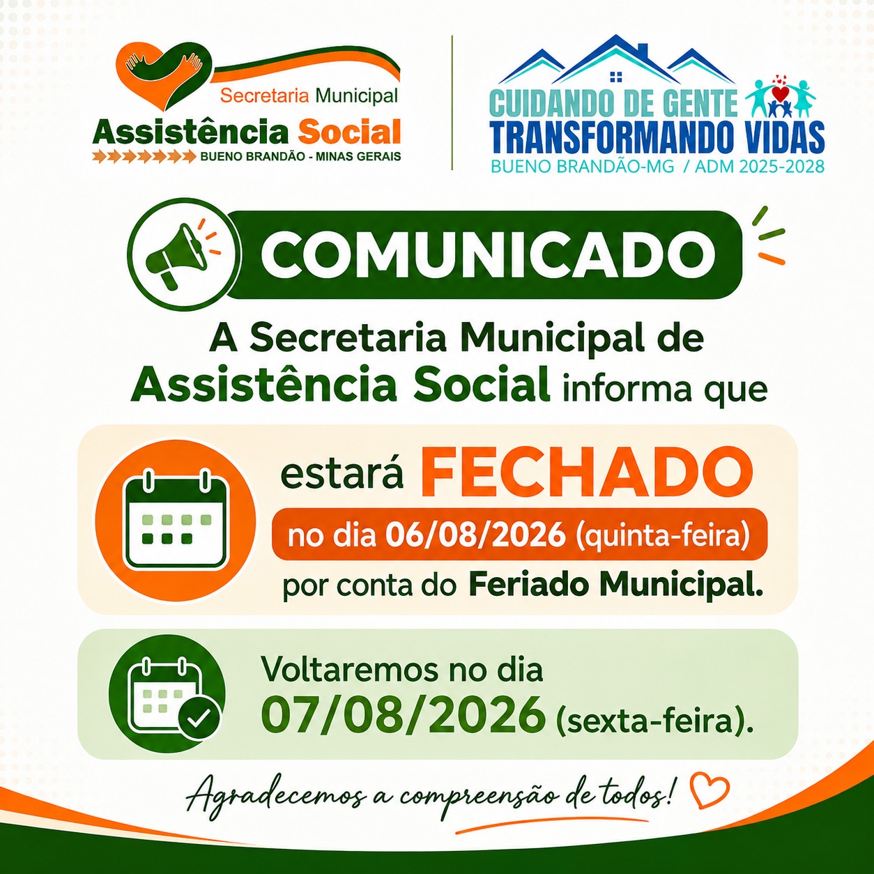 Postagem feita no Instagram da Prefeitura